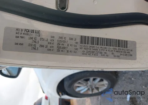 2018 Dodge Journey Sxt из США, поврежденный, VIN 3C4PDCBB7JT277350